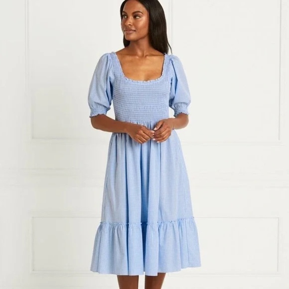 Hill House Louisa Nap Dress - Hydrangea Gingham